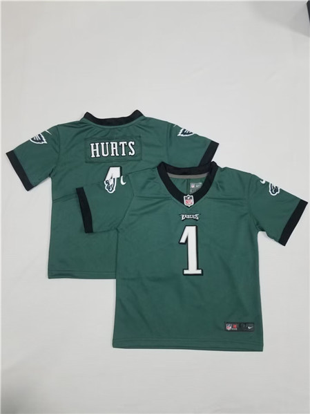 Toddlers Philadelphia Eagles #1 Jalen Hurts Green Vapor Untouchable Stitched Football Jersey